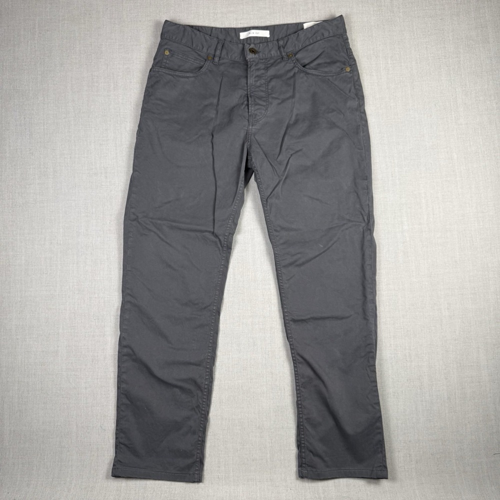 Billy Reid Pants Men's Size 32x28 Gray 5 Pocket Chino Trouser Slim Cut